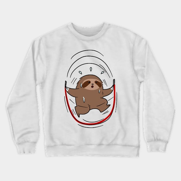 Sloth Jump Roping Crewneck Sweatshirt by saradaboru